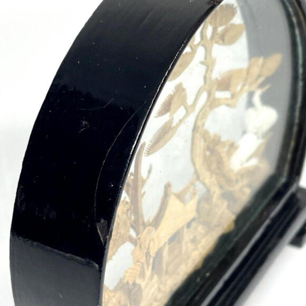 Vintage Chinese Cork Diorama 4" Art in Glass Shadow Box Lacquer‎ Frame Glass - Picture 3 of 9
